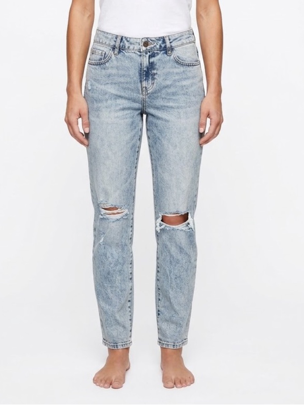 CAbi 100% Boyfriend Jean Straight Leg Jeans in Blue Size 4